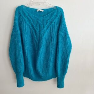 Sezane Jules teal jumper sweater, women’s XS